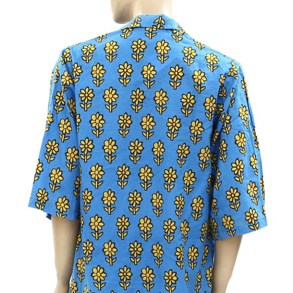 Rhode Resort Carl Printed Cotton-Voile Blouse Shirt Top Cotton Blue XS 215044 - Picture 7 of 8